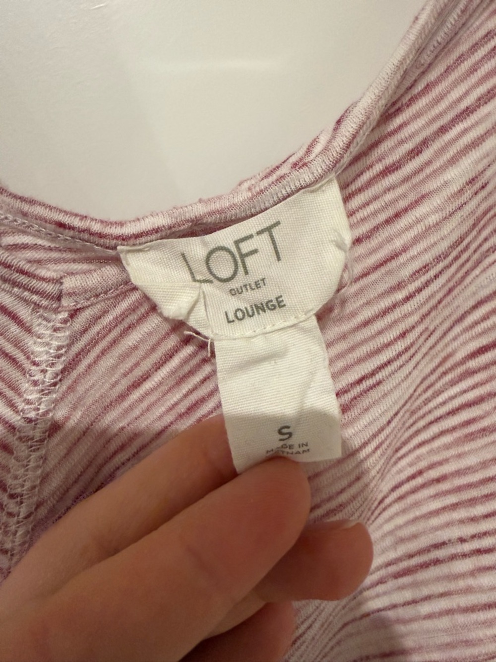 LOFT Outlet Striped V-Neck Sleeveless dress in Light Rose Heather - Picture 3 of 3